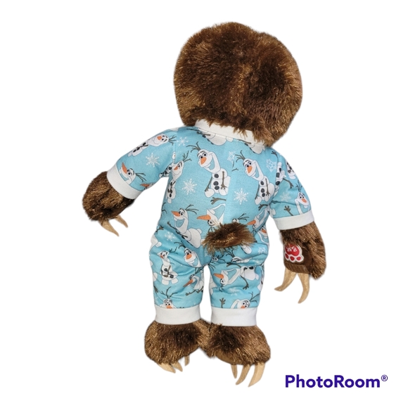 Build-A-Bear Brown Sloth In Olaf PJs 18" BABW - Picture 3 of 3